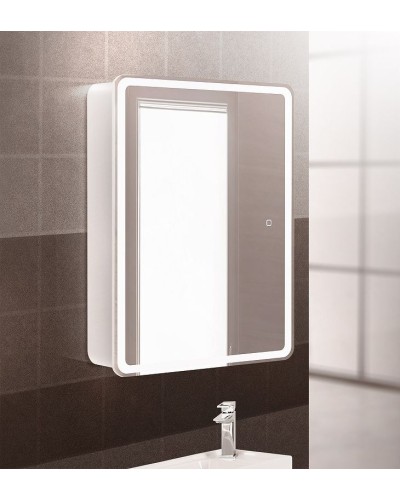 Зеркальный шкаф BelBagno Marino 60 SPC-MAR-600/800-1A-LED-TCH с подсветкой Белый