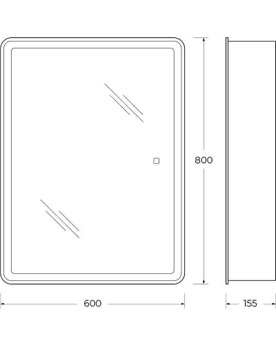Зеркальный шкаф BelBagno Marino 60 SPC-MAR-600/800-1A-LED-TCH с подсветкой Белый