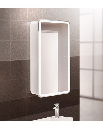 Зеркальный шкаф BelBagno Marino 40 SPC-MAR-400/800-1A-LED-TCH с подсветкой Белый