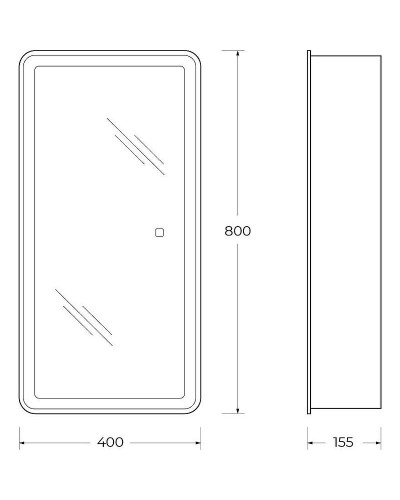 Зеркальный шкаф BelBagno Marino 40 SPC-MAR-400/800-1A-LED-TCH с подсветкой Белый