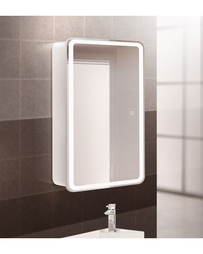 Зеркальный шкаф BelBagno Marino 50 SPC-MAR-500/800-1A-LED-TCH с подсветкой Белый