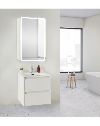 Зеркальный шкаф BelBagno Marino 50 SPC-MAR-500/800-1A-LED-TCH с подсветкой Белый
