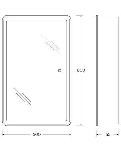 Зеркальный шкаф BelBagno Marino 50 SPC-MAR-500/800-1A-LED-TCH с подсветкой Белый