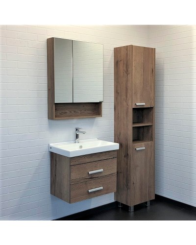 Зеркальный шкаф Comforty Никосия 70 00-00008851 Дуб темный