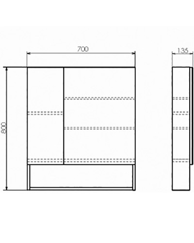 Зеркальный шкаф Comforty Никосия 70 00-00008851 Дуб темный
