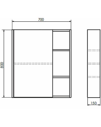 Зеркальный шкаф Comforty Вена 70 00-00009272 Дуб дымчатый