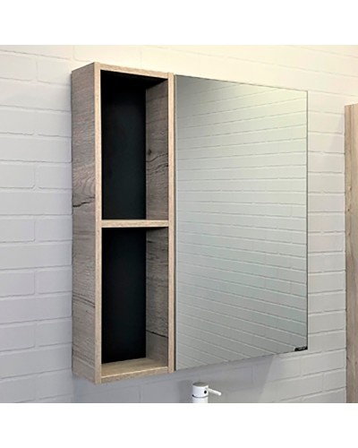 Зеркальный шкаф Comforty Порто 75 00-00009234 Дуб дымчатый