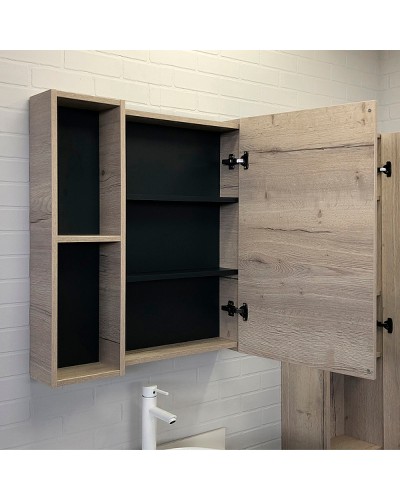 Зеркальный шкаф Comforty Порто 75 00-00009234 Дуб дымчатый