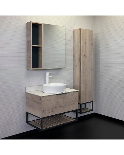 Зеркальный шкаф Comforty Порто 75 00-00009234 Дуб дымчатый