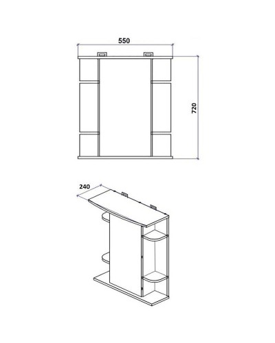 Зеркальный шкаф Orange Кларис 55 R Kl-55ZSW Белый глянец
