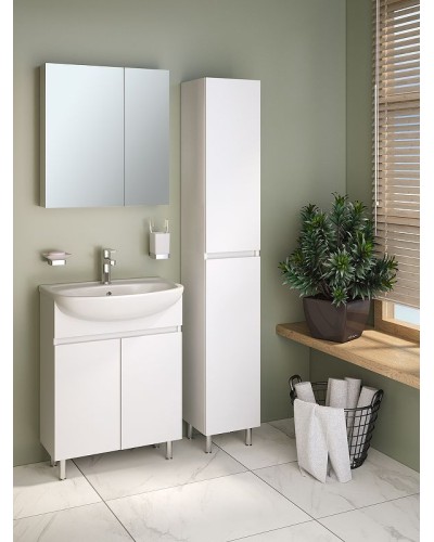 Зеркальный шкаф Runo Лада 60 00-00001159 Белый