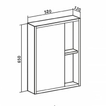 Зеркальный шкаф Runo Эко 52 00-00001184 Серый бетон