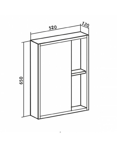Зеркальный шкаф Runo Эко 52 00-00001184 Серый бетон