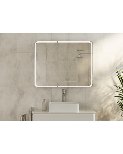 Зеркальный шкаф Creto Eles 100 20-1000800WH с подсветкой Белый