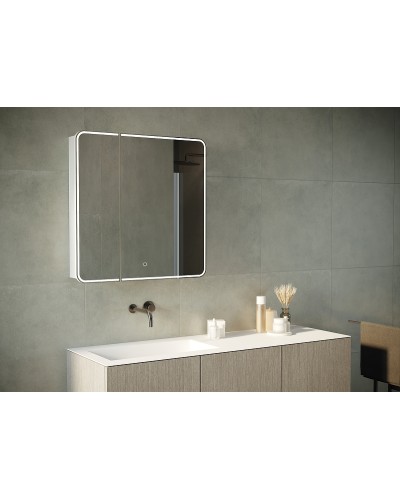 Зеркальный шкаф Creto Zoe 80 16-805800Z с подсветкой Белый