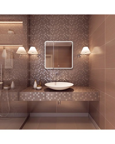 Зеркальный шкаф Creto Zoe 80 16-805800Z с подсветкой Белый