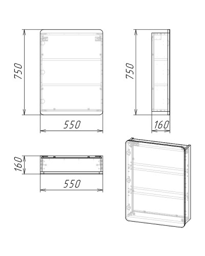 Зеркальный шкаф Grossman Талис 60 206006 Бетон пайн Серый