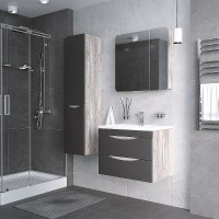 Зеркальный шкаф Grossman Талис 80 L 208009 Бетон пайн Серый