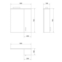 Зеркальный шкаф белый глянец 60х70 см Cersanit Erica New LS-ERN60-OS