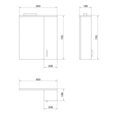 Зеркальный шкаф белый глянец 60х70 см Cersanit Erica New LS-ERN60-OS