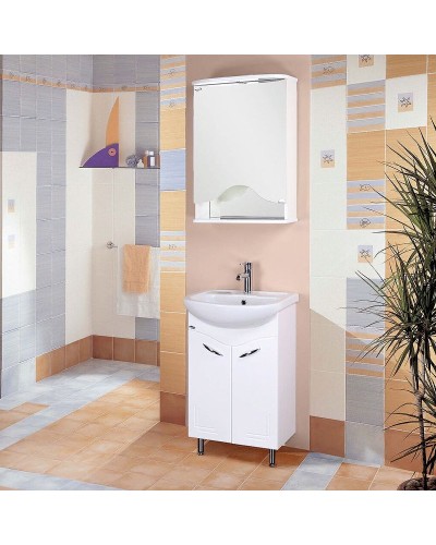 Зеркальный шкаф Onika Лидия 50 R 205004 с подсветкой Белый