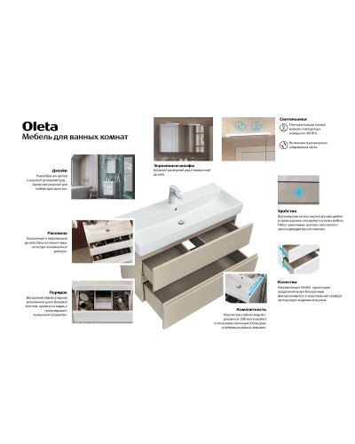 Зеркальный шкаф Roca Oleta 60 R 857646806 с подсветкой Белый глянец