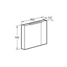 Зеркальный шкаф Roca Oleta 80 857647806 с подсветкой Белый глянец