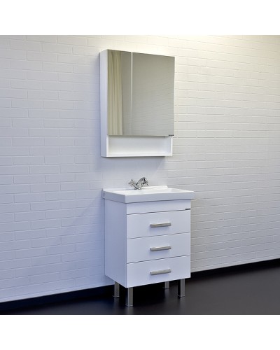 Зеркальный шкаф Comforty Никосия 60 00-00011199 Белый глянцевый