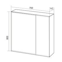 Зеркальный шкаф 75х80 см белый глянец 1Marka Соната У29559