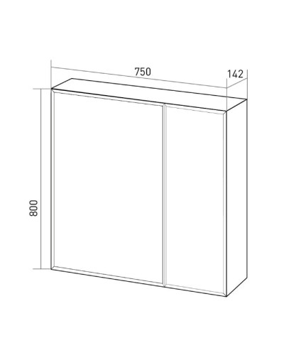 Зеркальный шкаф 75х80 см белый глянец 1Marka Соната У29559
