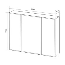 Зеркальный шкаф 90х80 см белый глянец 1Marka Соната У29558