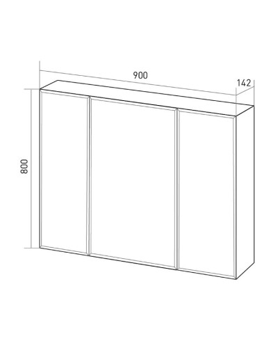 Зеркальный шкаф 90х80 см белый глянец 1Marka Соната У29558