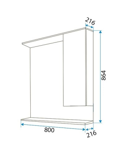 Зеркальный шкаф 80х86,4 см белый глянец 1Marka Кода Лайт У57596
