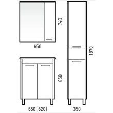 Зеркальный шкаф 65х74 см лайн Corozo Лорена SD-00000295