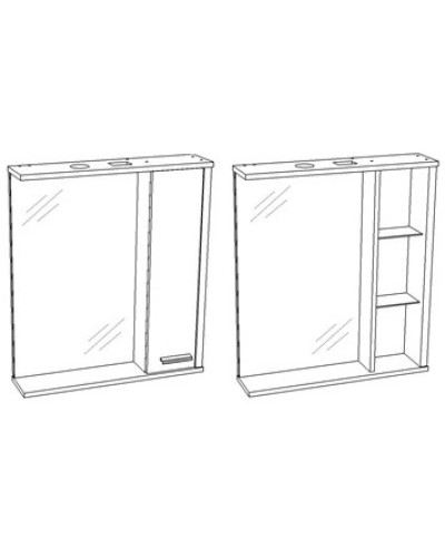 Зеркальный шкаф 65х74 см лайн Corozo Лорена SD-00000295