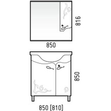 Зеркальный шкаф 85х81,6 см белый глянец Corozo Венеция SD-00000283