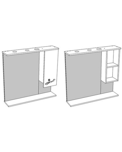 Зеркальный шкаф 85х81,6 см белый глянец Corozo Венеция SD-00000283