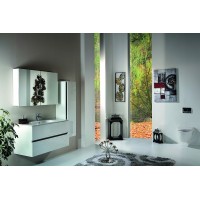 Зеркальный шкаф Boheme Armadi Art Vallessi 100 546-W с подсветкой Белый глянец