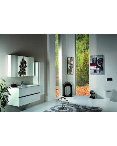 Зеркальный шкаф Boheme Armadi Art Vallessi 100 546-W с подсветкой Белый глянец