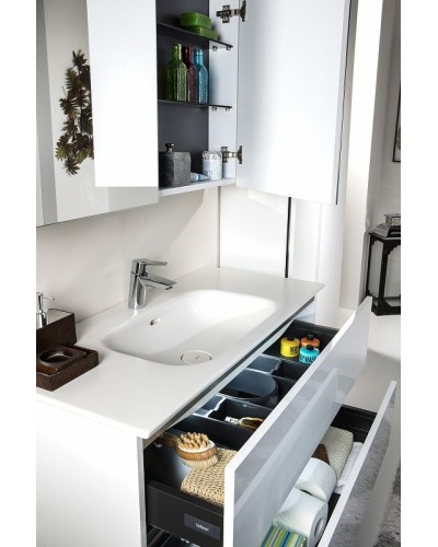 Зеркальный шкаф Boheme Armadi Art Vallessi 100 546-W с подсветкой Белый глянец