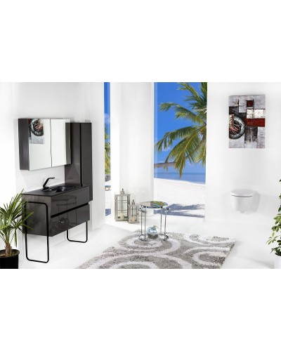 Зеркальный шкаф Boheme Armadi Art Vallessi 100 546-A glossy с подсветкой Антрацит глянец