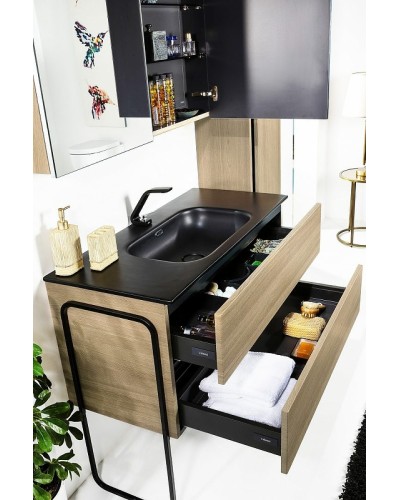 Зеркальный шкаф Boheme Armadi Art Vallessi 80 547-L с подсветкой Дуб светлый матовый