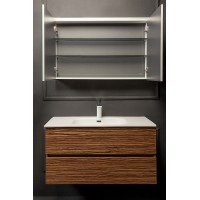 Зеркальный шкаф Boheme Armadi Art Vallessi 80 547-Z с подсветкой Зебрано глянец