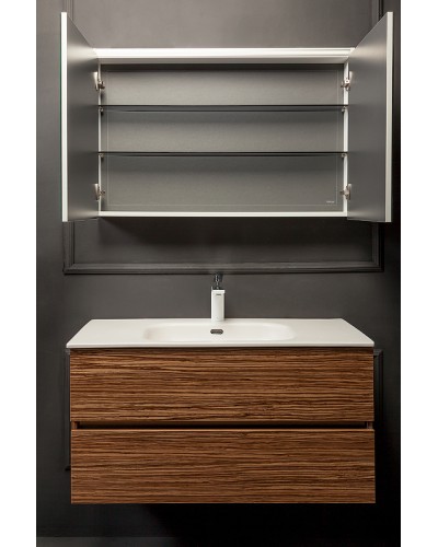 Зеркальный шкаф Boheme Armadi Art Vallessi 80 547-Z с подсветкой Зебрано глянец