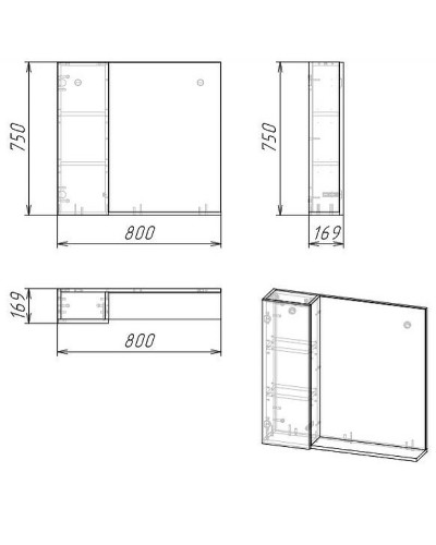 Зеркало со шкафом Grossman Альба 80 L 208006 Веллингтон Белое матовое