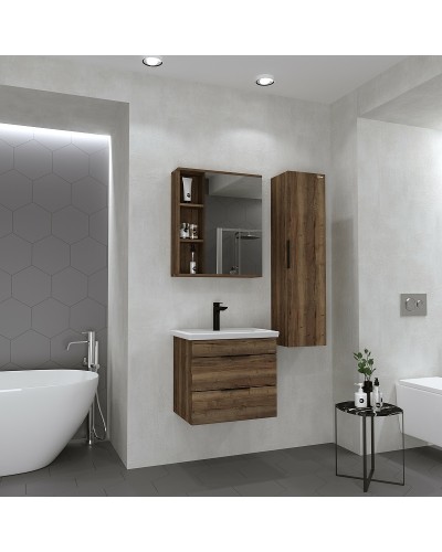 Зеркальный шкаф Grossman Форта 70 2070022 Темный дуб галифакс