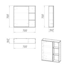 Зеркальный шкаф Grossman Форта 70 2070022 Темный дуб галифакс