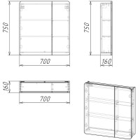 Зеркальный шкаф Grossman Талис 70 207006 Бетон пайн