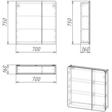 Зеркальный шкаф Grossman Талис 70 207006 Бетон пайн