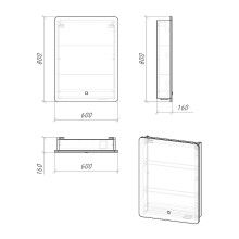 Зеркальный шкаф Grossman Адель 60 206004 с подсветкой Белый